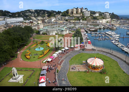 Vista del porto e marina a Torquay, Devon, Regno Unito Foto Stock