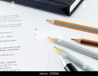 Revisore contabile tabelle finanziarie economia finanza imprenditore Foto Stock