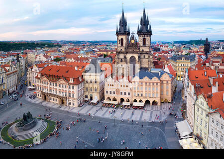 Piazza della Città Vecchia di Praga, Repubblica Ceca Foto Stock
