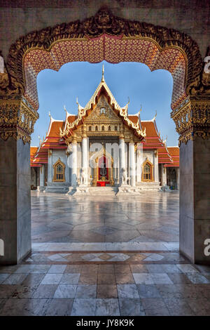 Il tempio in marmo, Wat Benchamabophit, Bangkok, Thailandia Foto Stock