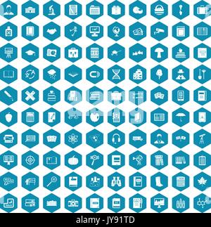 100 Prenota icone sapphirine viola Illustrazione Vettoriale