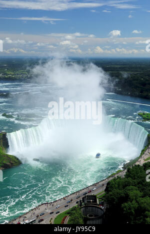 Cascate Horseshoe, Niagara Falls, Ontario Canada visto dal di sopra. Foto Stock