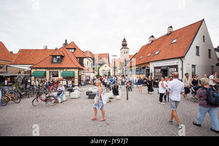 Visby old town market place Foto Stock