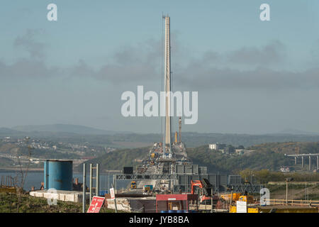 Nuovo Queensferry incrocio si avvicina al completamento, Queensferry, Scotland, Regno Unito Foto Stock