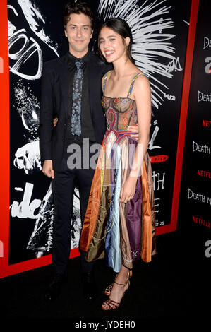 Nat wolff e margaret qualley frequentare il netflix premiere di 'Death Note' a AMC Loews Lincoln Square agosto 17, 2017 a New York City. Foto Stock