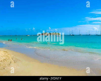 Anse spiaggia Champagne in Saint Francois, Guadalupa, dei Caraibi Foto Stock