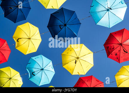 Il progetto ombrello - scultura in Liverpool Foto Stock