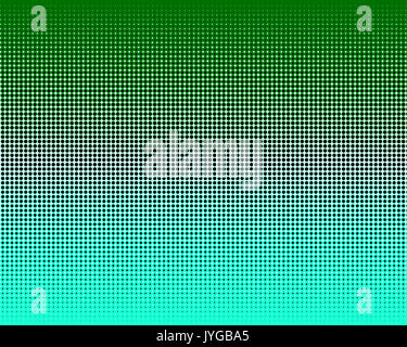 Gradiente verticale verde i punti dei mezzitoni sfondo. La Pop art modello, illustrazione di texture Foto Stock