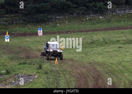 Fattoria Glendearg, Galashiels, Regno Unito. 19 Agosto, 2017. Scottish Cross Country concorrenti campionato racing durante la gamba 1 di Round 5 in Fattoria Glendearg nr Galashiels. un cittadino ''˜B' Safari competitivo che copre circa 6.5 miglia su terreni aperti e cava. La manifestazione ha tre 'gambe' Sabato Leg 1 1200-1700 Leg 2 2000-2359 domenica gamba 3 1000-1400 durante il fine settimana del 19-20 agosto 2017 (Foto: Rob grigio) Credito: Rob grigio/Alamy Live News Foto Stock