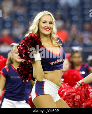 19 agosto 2017: a Houston Texans cheerleader durante la NFL preseason game tra New England Patriots e Houston Texans al NRG Stadium di Houston, TX. John Glaser/CSM. Foto Stock