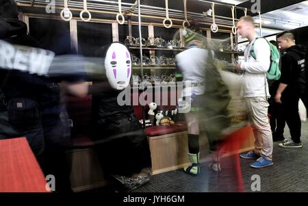 Sydney. 20 agosto 2017. Cosplayers visita il 2017 SMASH Sydney Manga e Anime Mostra al Rosehill Gardens di Sydney, 20 Agosto, 2017. Credito: Bai Xuefei/Xinhua/Alamy Live News Foto Stock