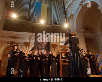 Una cappella Leopolis a Lviv Sala dell'organo 2013 06 21 Foto Stock