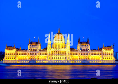 Parlamento ungherese edificio, Budapest, Ungheria Foto Stock