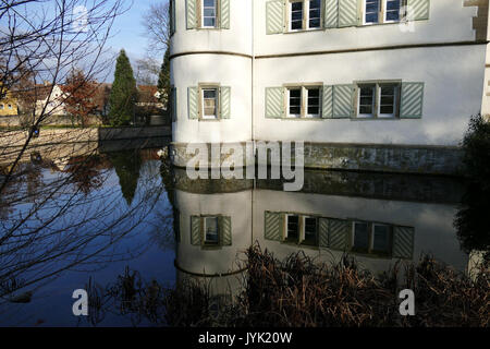 2016.12.28.133503 moated il castello (Wasserschloss) Bad Rappenau Foto Stock