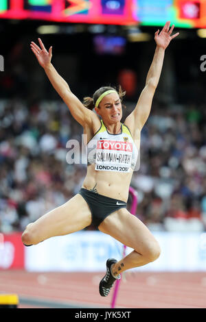 Claudia SALMAN-RATH (Germania), in concorrenza per il salto in lungo femminile finale al 2017, IAAF Campionati del Mondo, Queen Elizabeth Olympic Park, Stratford, Londra, Regno Unito. Foto Stock