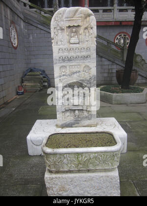 Una stele a Xixin Chan tempio Foto Stock