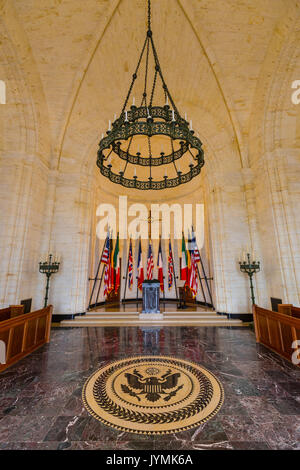 Interno di una cappella in Meuse-Argonne WW1 American Sacrario Militare, della Mosa, Francia Foto Stock