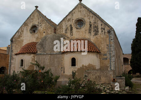 Arkadi monastero fu un greco monastero ortodosso di svolgere un ruolo attivo nella resistenza cretese al dominio ottomano nel XIX secolo. Foto Stock