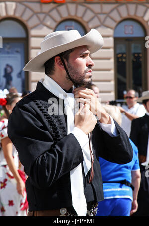 Festival Internazionale del Folklore 2017,l'Argentina,Piedritas,balletto 'Malambo Argentino',Zagreb, Croazia,l'Europa,111 Foto Stock