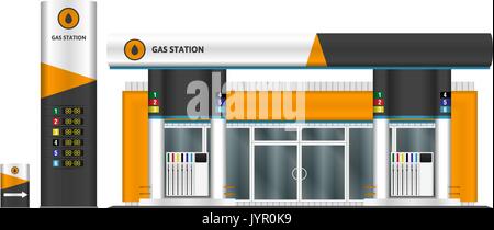 Stazione di gas illustrazione vettoriale. Tutti gli elementi in gruppi su livelli separati. Illustrazione Vettoriale