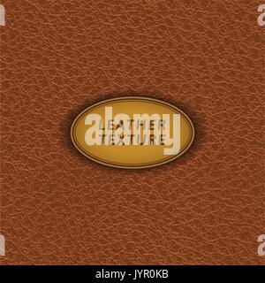 Pelle marrone con texture. Pelle di vettore seamless pattern. Illustrazione Vettoriale