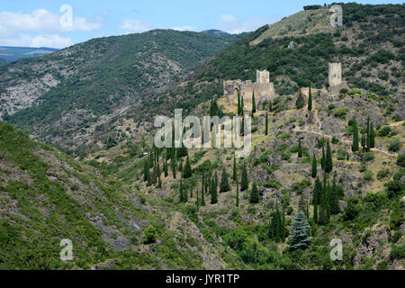 Castelli catari, Lastours, Francia Foto Stock