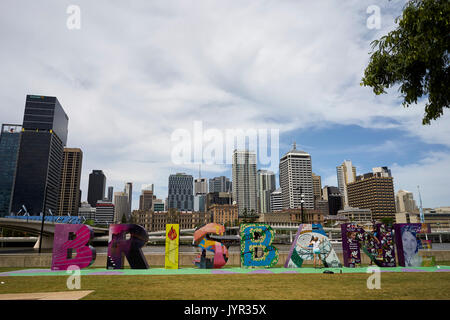 G20 segno artistico a Brisbane, Southbank Parklands Foto Stock