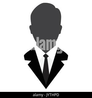 Avatar maschio in business suit, Icona Utente, simbolo iconico su sfondo bianco - Vettore design iconico. Illustrazione Vettoriale