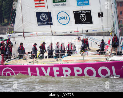 Liverpool, Regno Unito. 20 agosto 2017. Clipper il giro del mondo in barca a vela inizia a Liverpool. Credito: ALAN EDWARDS/Alamy Live News Foto Stock