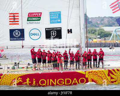 Liverpool, Regno Unito. 20 agosto 2017. Clipper il giro del mondo in barca a vela inizia a Liverpool. Credito: ALAN EDWARDS/Alamy Live News Foto Stock