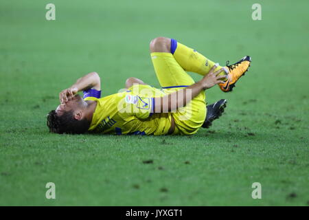 Udine Friuli Venezia Giulia. 20 agosto 2017. Chievo Verona il centrocampista Perparim Hetemaj durante la serie di una partita di calcio tra Udinese Calcio v AC Chievo Verona a Dacia Arena Stadium il 20 agosto 2017. Credito: Andrea Spinelli/Alamy Live News Foto Stock