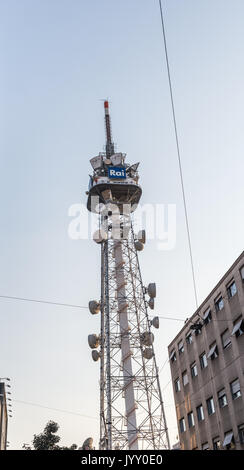 RAI radio e TV Tower in Milano, Italia Foto Stock