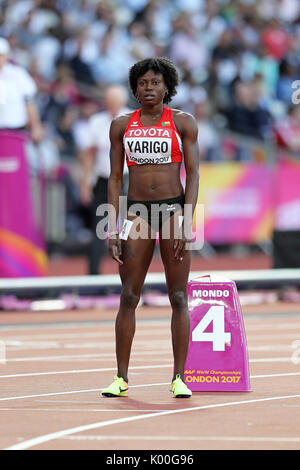 Noelie YARIGO (Benin), in gara nella 800m donne 1 di calore al 2017, IAAF Campionati del Mondo, Queen Elizabeth Olympic Park, Stratford, Londra, Regno Unito. Foto Stock