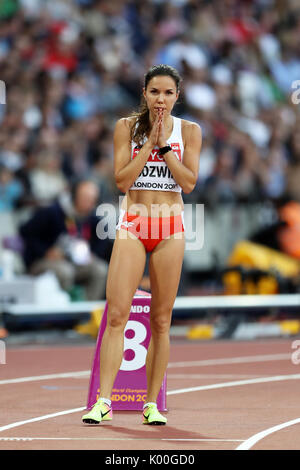 Joanna JOZWIK (Polonia), in gara nella 800m donne 3 di calore al 2017, IAAF Campionati del Mondo, Queen Elizabeth Olympic Park, Stratford, Londra, Regno Unito. Foto Stock