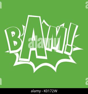 BAM, fumetto bubble Icon green Illustrazione Vettoriale