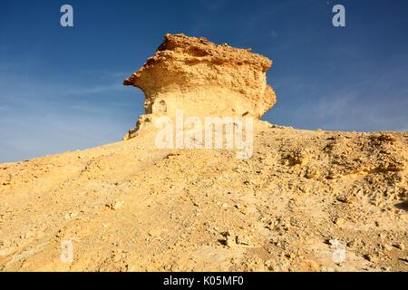 La formazione di calcare in Bir Zekreet, in Qatar. Foto Stock