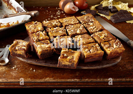 Torta di zucca roteato brownies Foto Stock