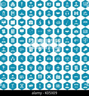 100 icone intelligenti sapphirine viola Illustrazione Vettoriale