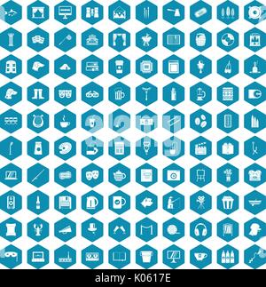 100 Tempo Libero icone sapphirine viola Illustrazione Vettoriale