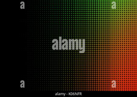Arancione e verde punteggiata radiale Halftone pattern astratti sfondo Foto Stock