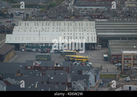 Blackpool, servizi di trasporto, deposito autobus su rigby road. Credito: lee ramsden / alamy Foto Stock