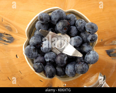 I mirtilli in Blender spremiagrumi Foto Stock