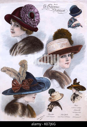 Cappelli da donna prodotti da Atelier Bachwitz Foto Stock