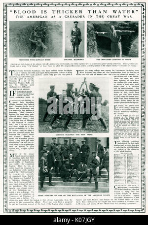 Truppe americane e canadesi, WW1 Foto Stock