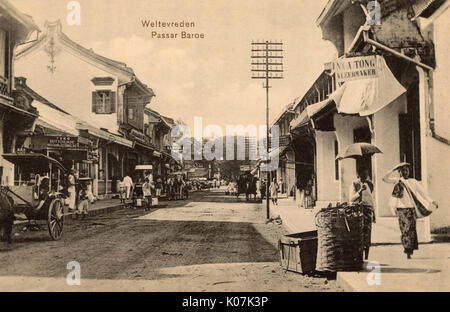 Passar Baroe Street, Batavia (Giacarta), Java, Indonesia Foto Stock