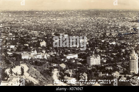 Hollywood e Los Angeles, California - le colline di Hollywood Foto Stock