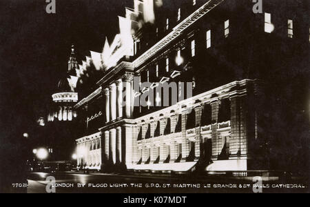 Floodlit London - Ufficio postale generale, St. Martin's le Grand Foto Stock