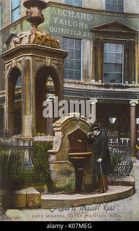 Fontana di acqua minerale pubblica gratuita - bagno, Wiltshire Foto Stock
