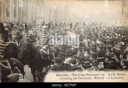 Solenne Processione del Santo sangue, Bruges, Belgio Foto Stock