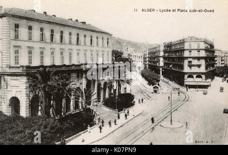 High School e Bab-el-Oued Square, Algeri, Algeria Foto Stock